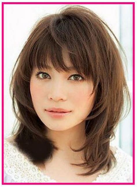 hairstyles medium length layered with bangs